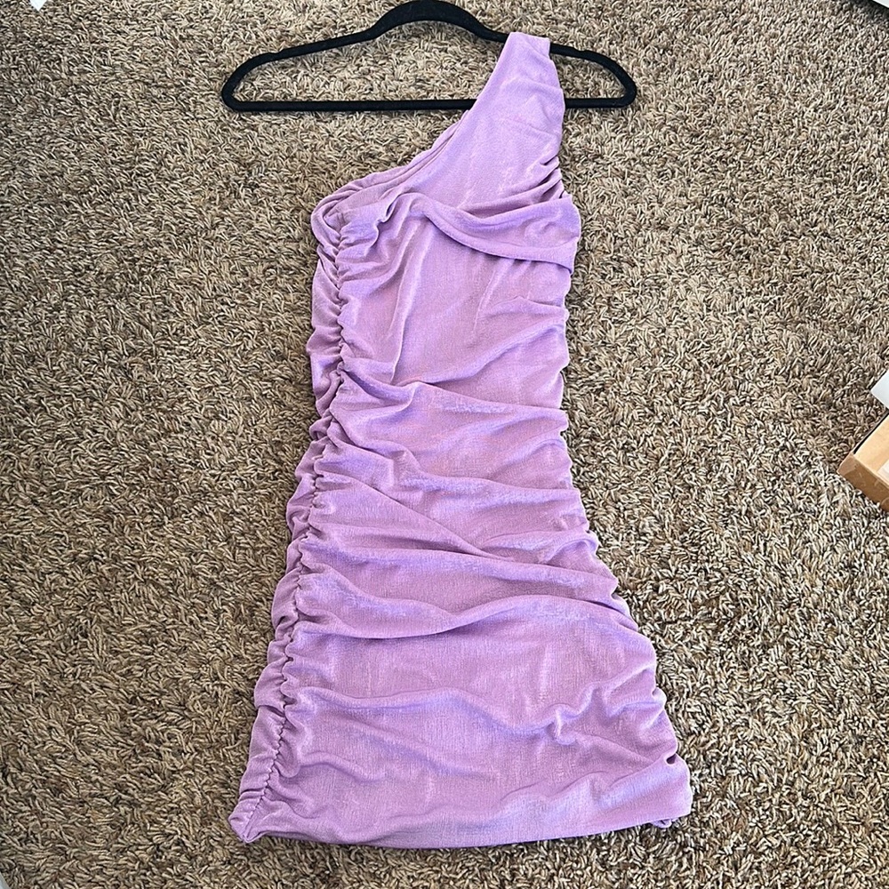 Women’s ruched purple dress